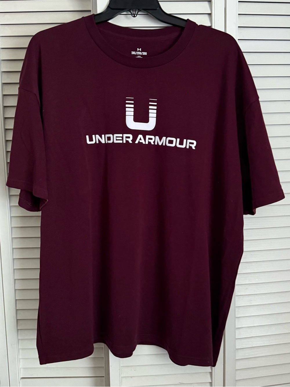 Under Armour Logo T-shirt. Maroon. XXL